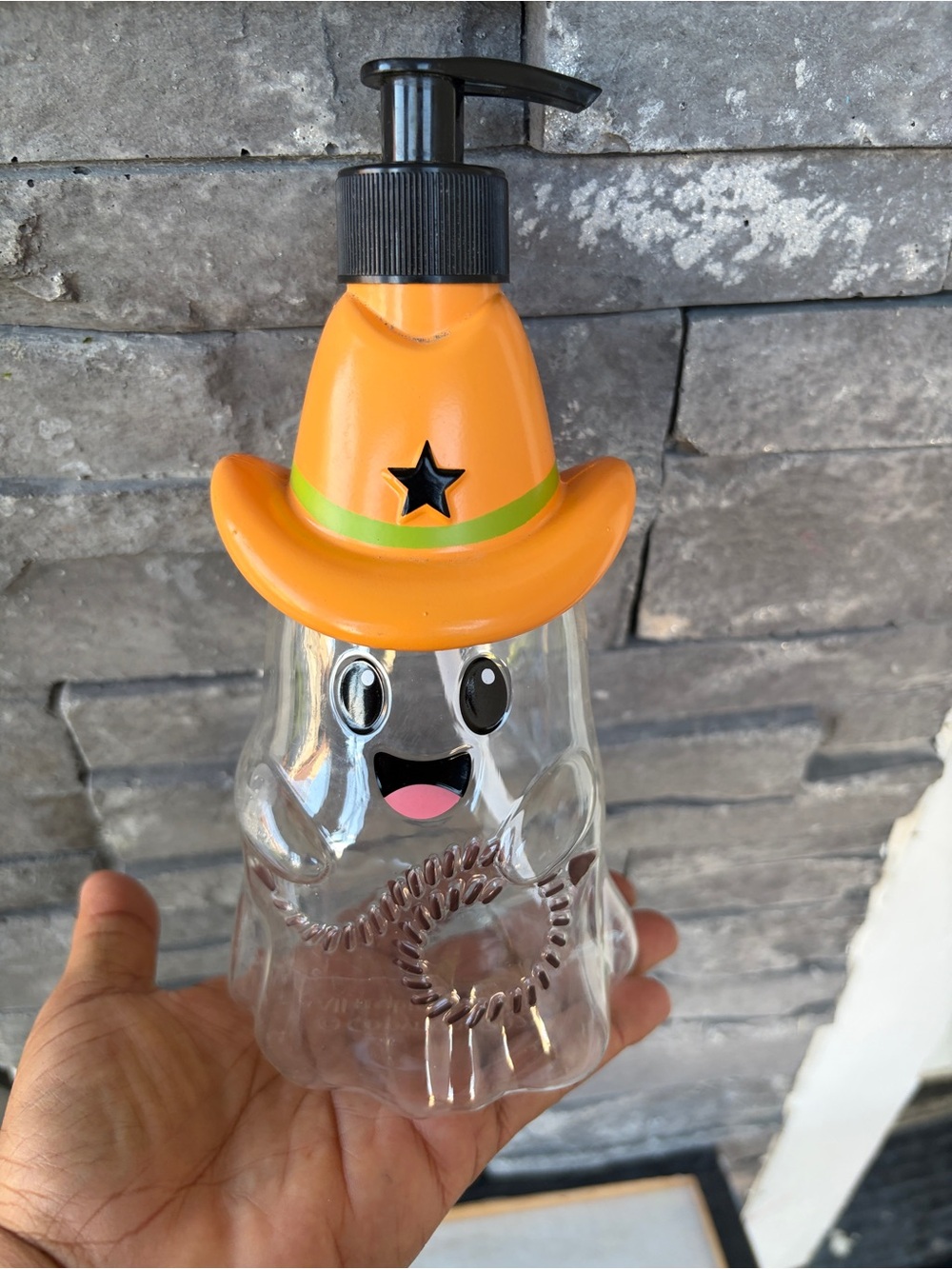 Halloween Ghost Soap Dispenser with Orange Hat